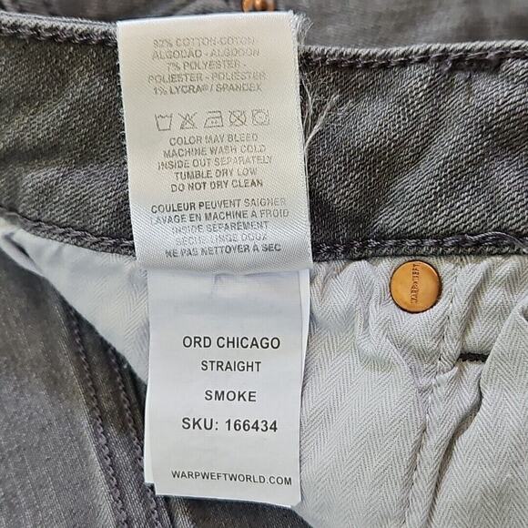 Warp + Weft Ord Jeans Men's W31 L32 Chicago Straight Smoke Gray Quiet Luxury - Picture 13 of 16